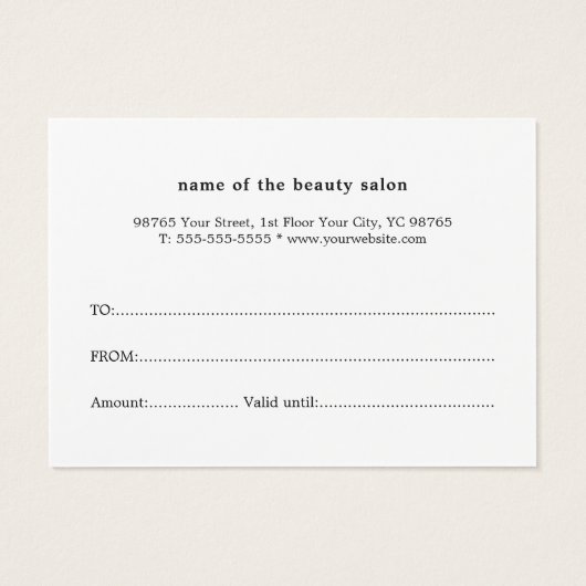 印刷されたエレガントクラフト金ゴールドハートギフト証明書 (裏面)