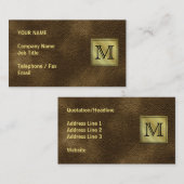 印刷されたカスタムなモノグラムのイメージ。 ブラウン 名刺 (正面/裏面)