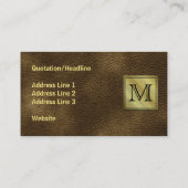 印刷されたカスタムなモノグラムのイメージ。 ブラウン 名刺 (裏面)