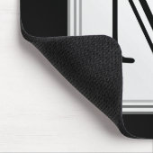 印刷されたカスタムなモノグラム。 黒および淡い色のな灰色 マウスパッド (コーナー)