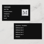 印刷されたカスタムなモノグラム。 黒および淡い色のな灰色 名刺 (正面/裏面)