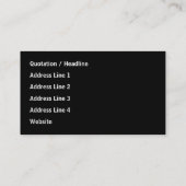 印刷されたカスタムなモノグラム。 黒および淡い色のな灰色 名刺 (裏面)