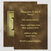 印刷されたカスタムのモノグラムイメージ。ブラウン. 招待状 (正面/裏面)