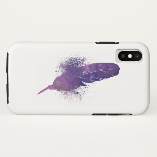 印刷されたカラフル羽毛のグラフィックス Case-Mate iPhoneケース (裏面(横))