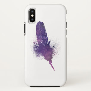 印刷されたカラフル羽毛のグラフィックス iPhone XSケース