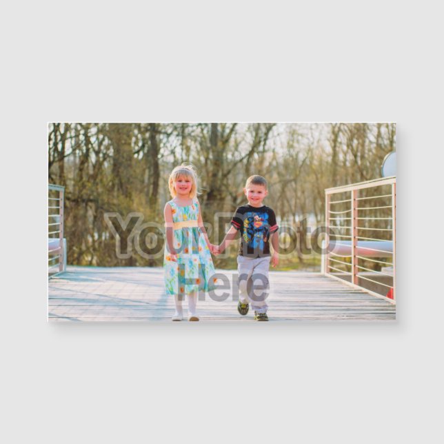 印刷されたカラー写真ビジネスカードサイズの磁石 (正面)