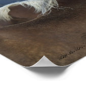 印刷されたキャンバス – 馬と山 ポスター (角)