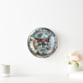 印刷されたクロムスカルの赤いルビー色の宝石 ラウンド壁時計 (ホーム)