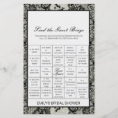 印刷されたゲストビンゴシャワーゲームを検索 (正面)