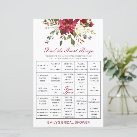 印刷されたゲストビンゴシャワーゲームを検索 (スタンド正面)