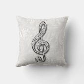 印刷されたダイヤモンド音楽ノートの花柄のダマスク織 クッション (裏面)