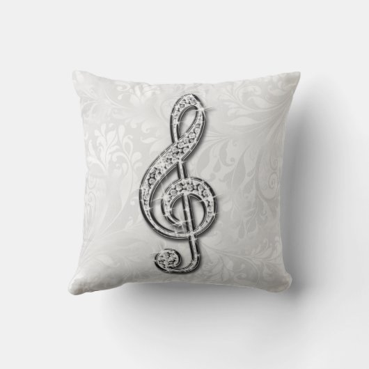 印刷されたダイヤモンド音楽ノートの花柄のダマスク織 クッション (裏面)