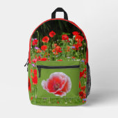 印刷されたバックパック全体の美しいケシ プリントバックパック (正面)