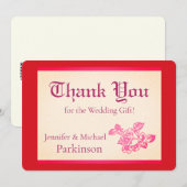 印刷されたバラサンキューカード (正面/裏面)