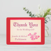 印刷されたバラサンキューカード (スタンド正面)