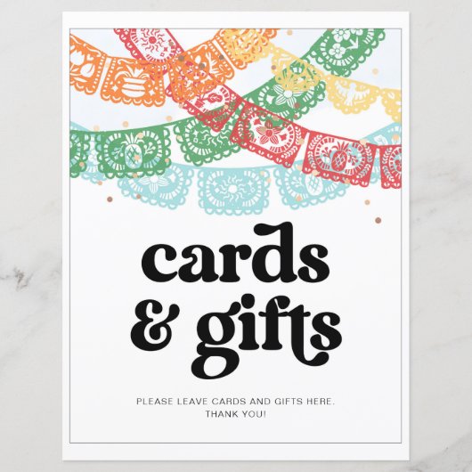 印刷されたフィエスタカード&ギフトサイン (正面)