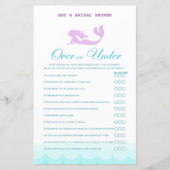 印刷されたマーメイドブライダルシャワーゲーム，ウェディングシャワー (正面)