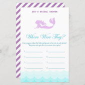 印刷されたマーメイドブライダルシャワーゲーム，ウェディングシャワー (正面/裏面)