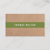 印刷されたミニマルクラフトオリーブグリーンストライプコンサルタント 名刺 (正面)