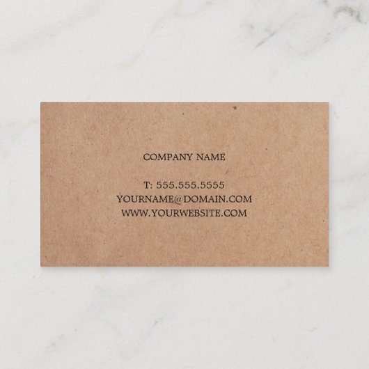 印刷されたミニマルクラフトブラックのストライプコンサルタント 名刺 (裏面)