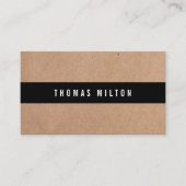 印刷されたミニマルクラフトブラックのストライプコンサルタント 名刺 (正面)