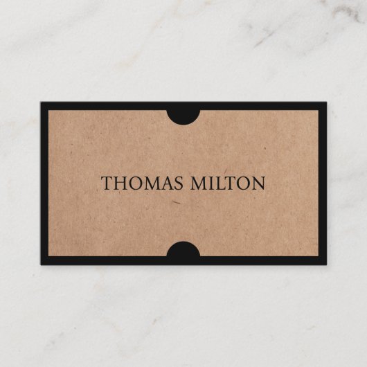 印刷されたミニマルクラフトブラックコンサルタント 名刺 (正面)