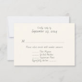 印刷されたメニュ結婚ーの返信カード 出欠カード (正面)