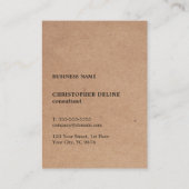 印刷されたモダンクラフトグレーホワイトモノグラム 名刺 (裏面)