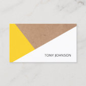 印刷されたモダンクラフト紙イエローホワイトジオメトリック 名刺 (正面)