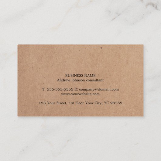 印刷されたモダンクラフト紙グレーホワイトジオメトリ 名刺 (裏面)