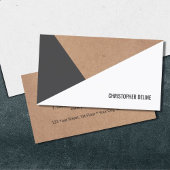 印刷されたモダンクラフト紙グレーホワイトジオメトリ 名刺