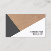 印刷されたモダンクラフト紙グレーホワイトジオメトリ 名刺 (正面)