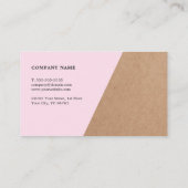 印刷されたモダンクラフト紙バラホワイトジオメトリック 名刺 (裏面)