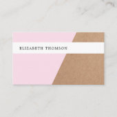 印刷されたモダンクラフト紙バラホワイトジオメトリック 名刺 (正面)