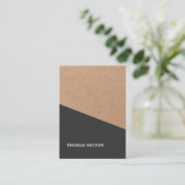 印刷されたモダンクラフト紙ブラックジオメトリック 名刺 (スタンド正面)