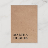 印刷されたモダンクラフト紙ホワイトはっきりした 名刺 (正面)