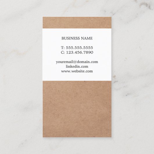 印刷されたモダンクラフト紙ホワイトコンサルタント 名刺 (裏面)