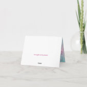 印刷されたリボンのピンク、水の花柄のサンキューカード サンキューカード (裏面)