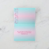 印刷されたリボンのピンク、水の花柄のサンキューカード サンキューカード (内部)