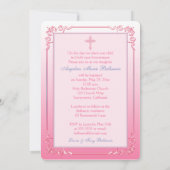 印刷されたリボンの洗礼の写真の招待状-女の子 招待状 (裏面)