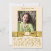 印刷されたリボンの確認の写真の招待状 招待状 (正面)