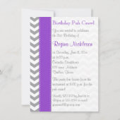 印刷されたリボンの紫色の灰色白21の誕生会 招待状 (裏面)