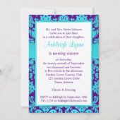 印刷されたリボンの紫色、水の第16誕生日の招待 招待状 (裏面)