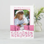 印刷されたリボンの聖餐式の写真は感謝していしています サンキューカード (スタンド正面)