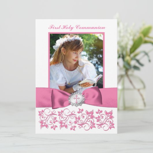 印刷されたリボンの聖餐式の写真は感謝していしています サンキューカード (スタンド正面)