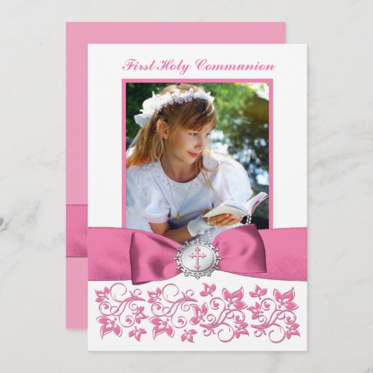 印刷されたリボンの聖餐式の写真は感謝していしています サンキューカード (正面/裏面)