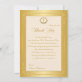 印刷されたリボンの聖餐式の写真は感謝していしています サンキューカード (裏面)