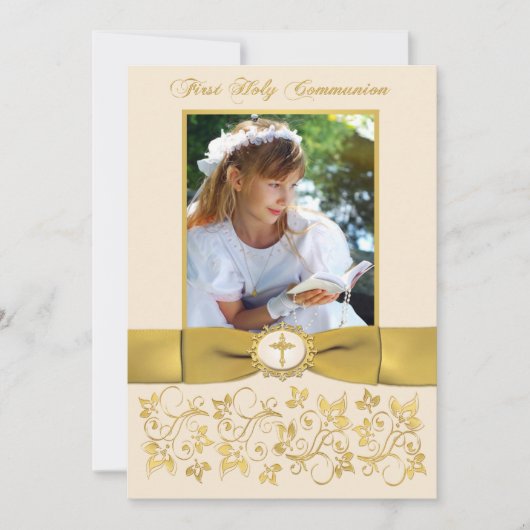 印刷されたリボンの聖餐式の写真は感謝していしています サンキューカード (正面)