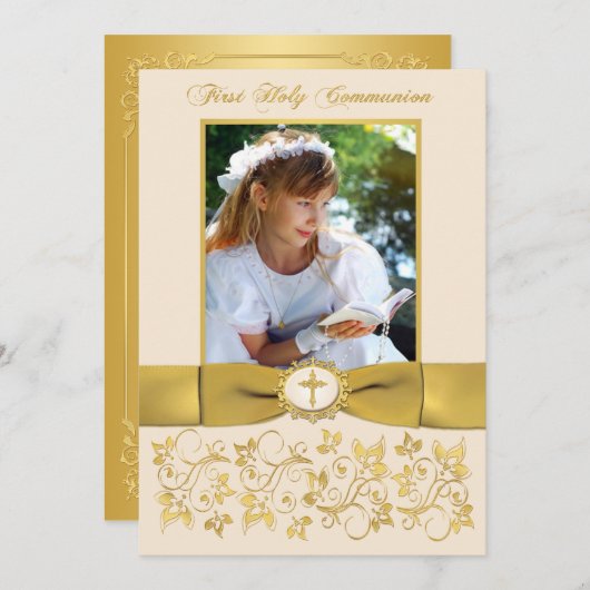 印刷されたリボンの聖餐式の写真は感謝していしています サンキューカード (正面/裏面)