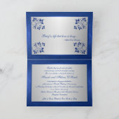 印刷されたリボンの花柄第40記念日の招待状 招待状 (内部)